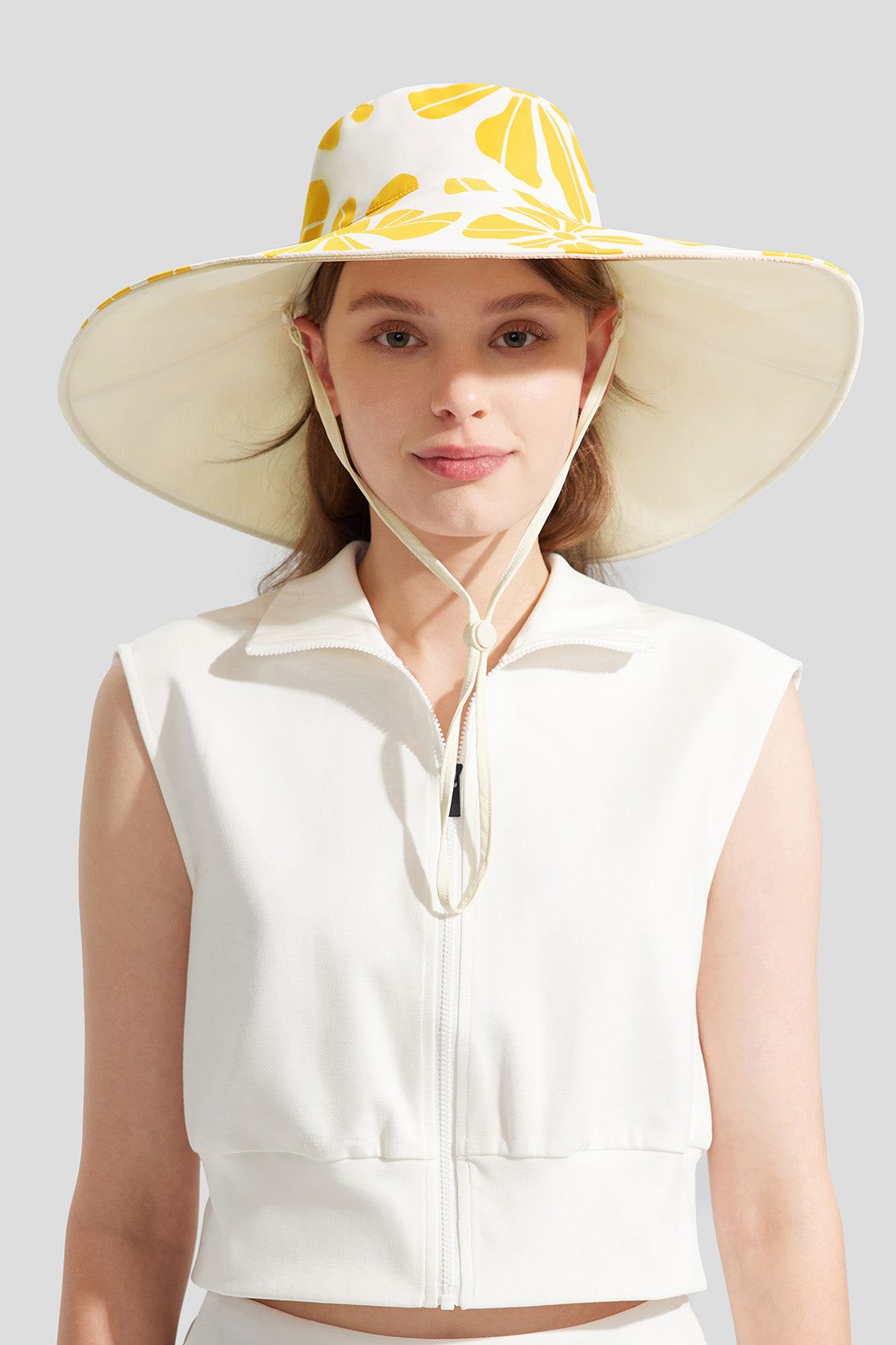 beneunder women's sun bucket hat upf50+ #color_autumn chick- white