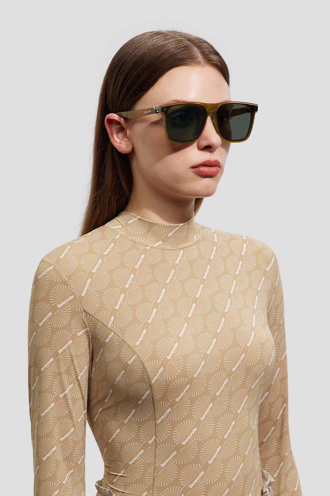 beneunder women's folding sunglasses #color_mountain brown