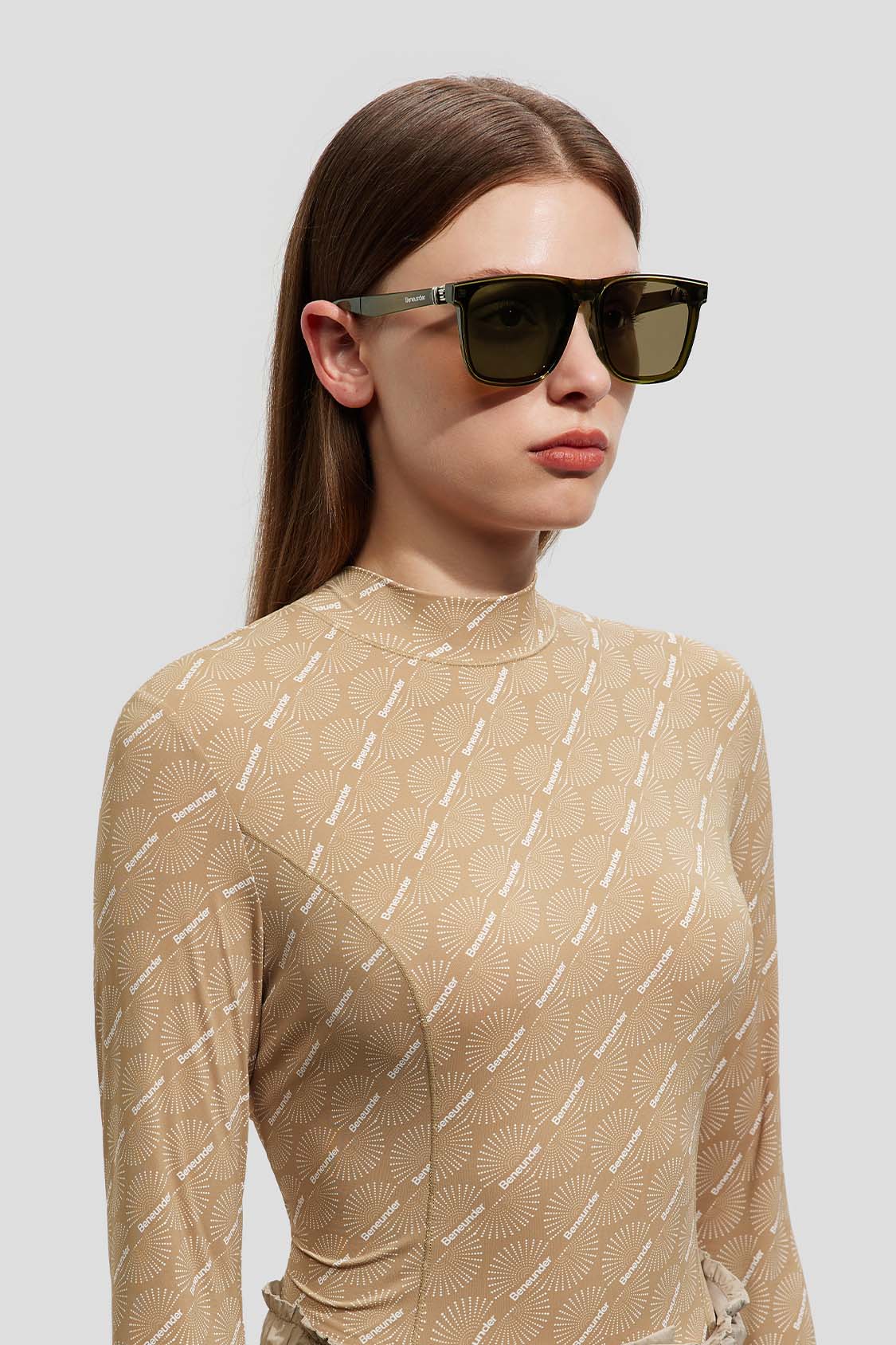 beneunder women's folding sunglasses #color_spruce green