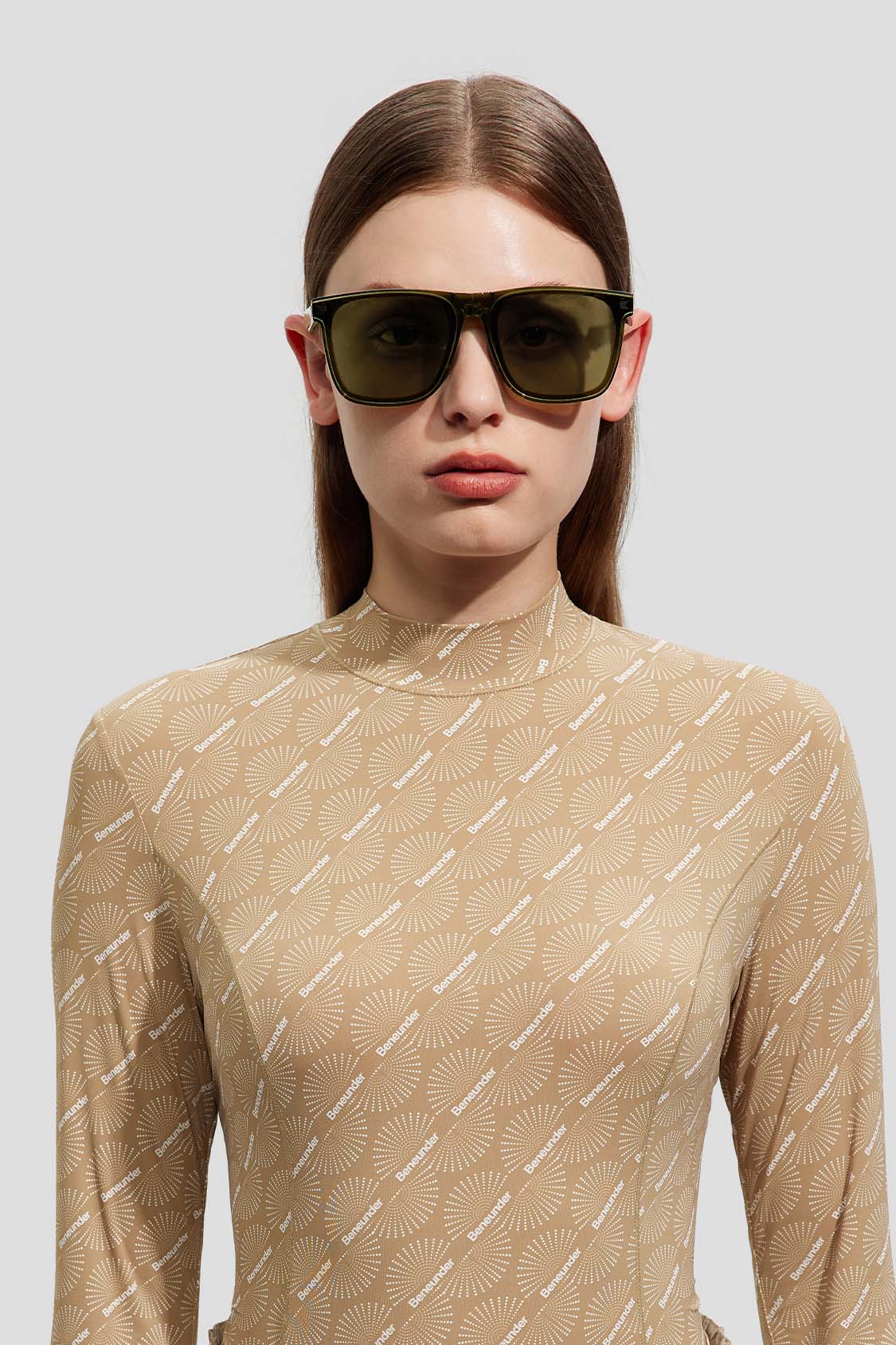 beneunder women's folding sunglasses #color_spruce green