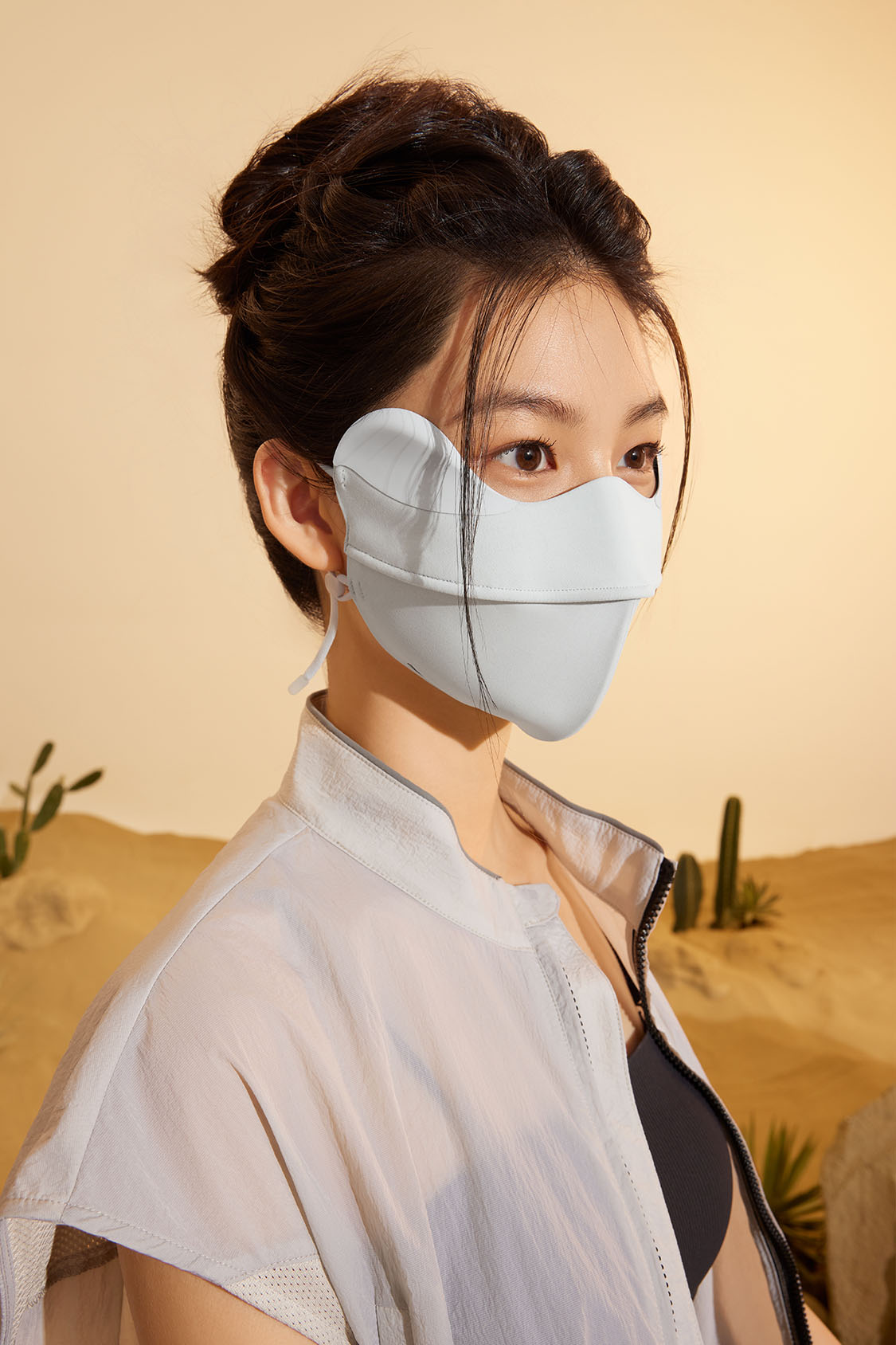 beneunder women's sun face mask upf50+ #color_titanium gray