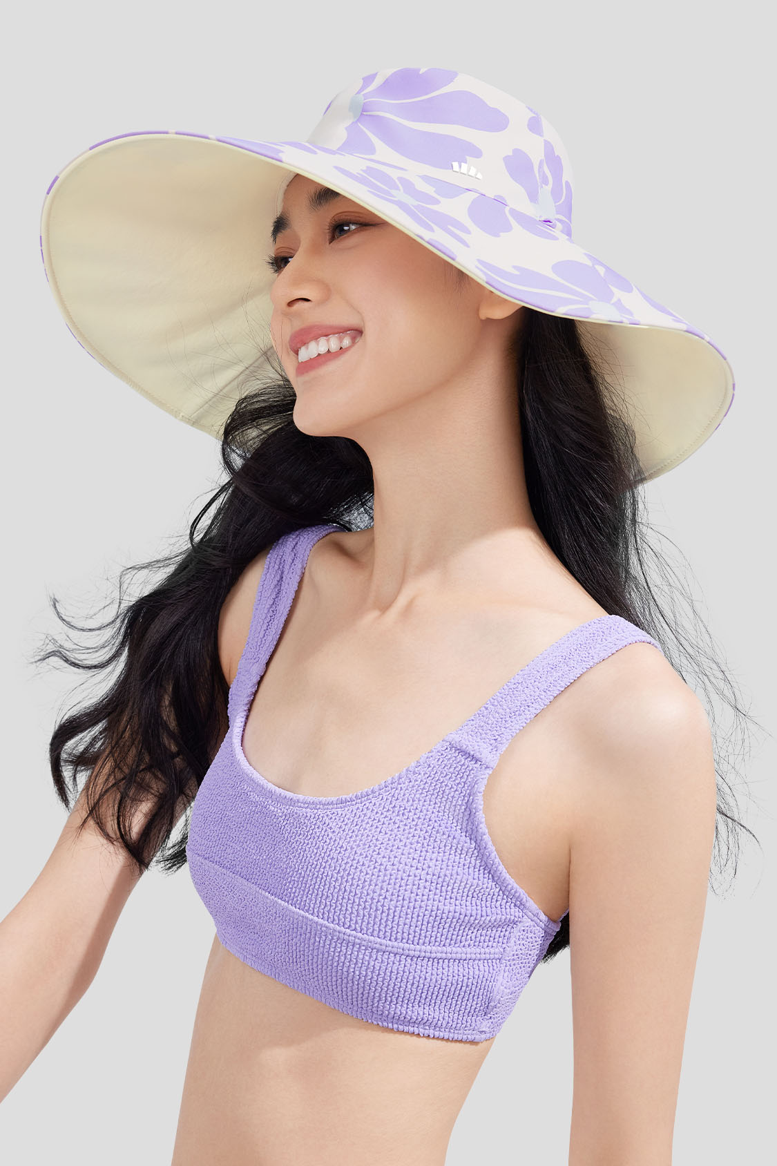 beneunder women's sun bucket hat upf50+ #color_winter orchid - white