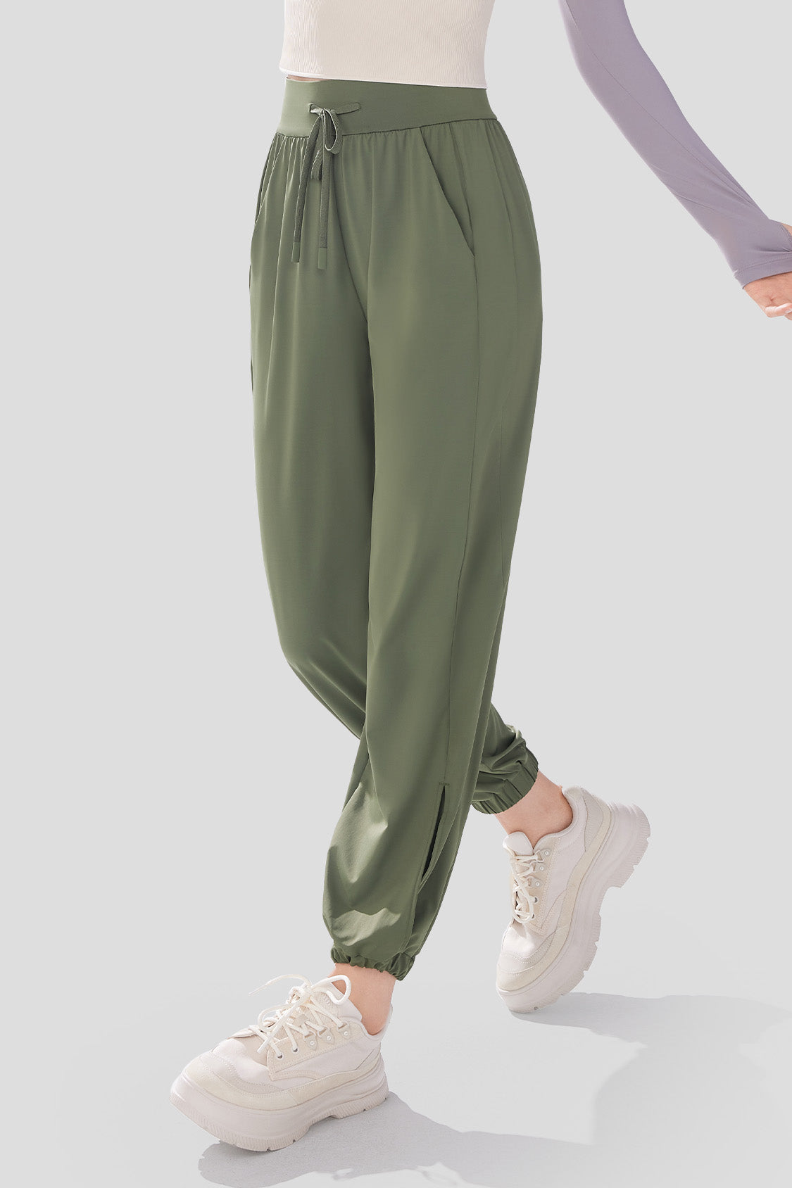 beneunder women's uv protection pants upf50+ #color_lake tea green