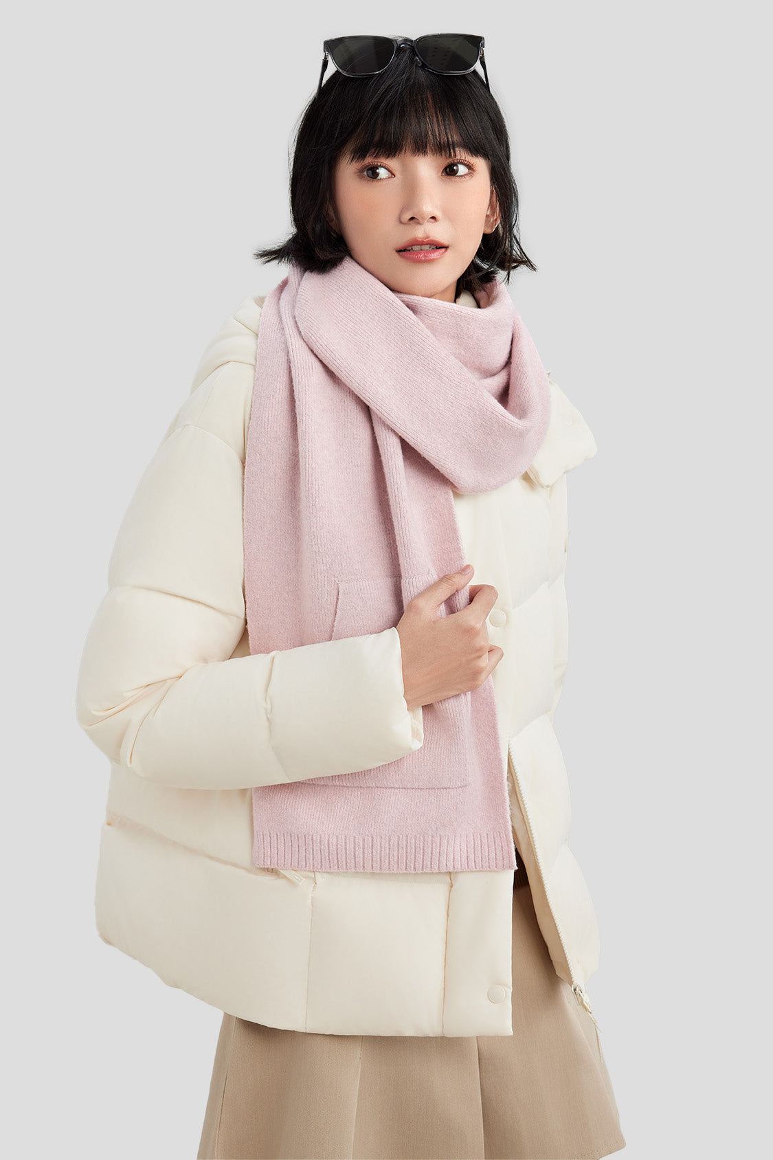 beneunder plush multi-use shawl scarf #color_taro