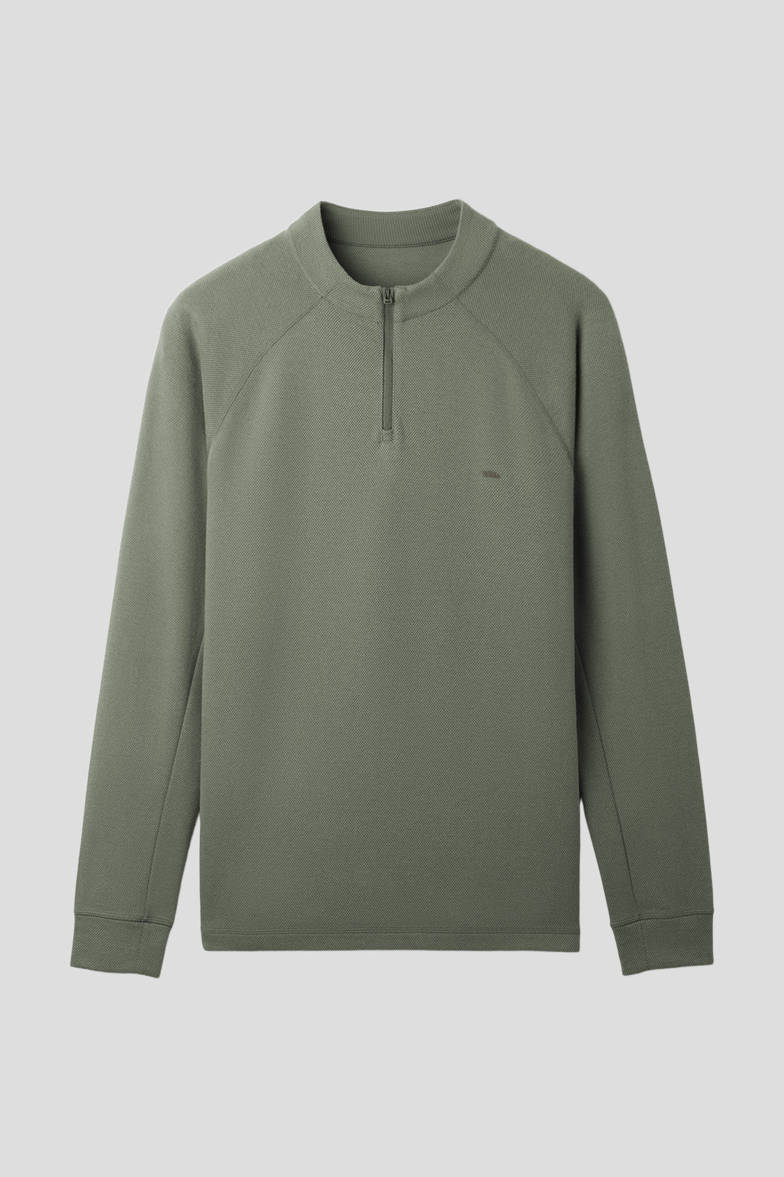 beneunder wickcore mens stand collar wicking base layer #color_sage green