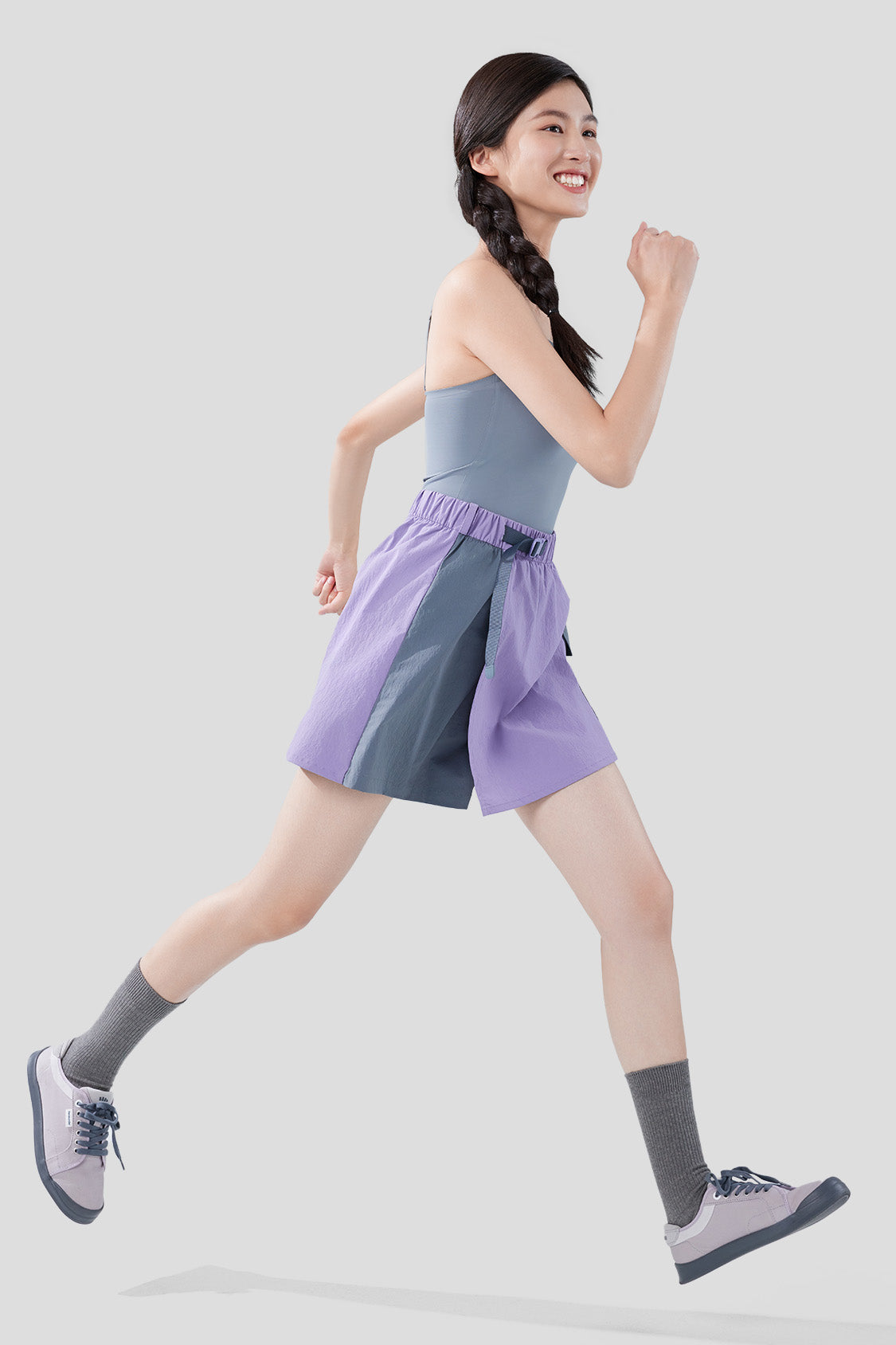 beneunder women's shorts upf50+ #color_smoke gray purple