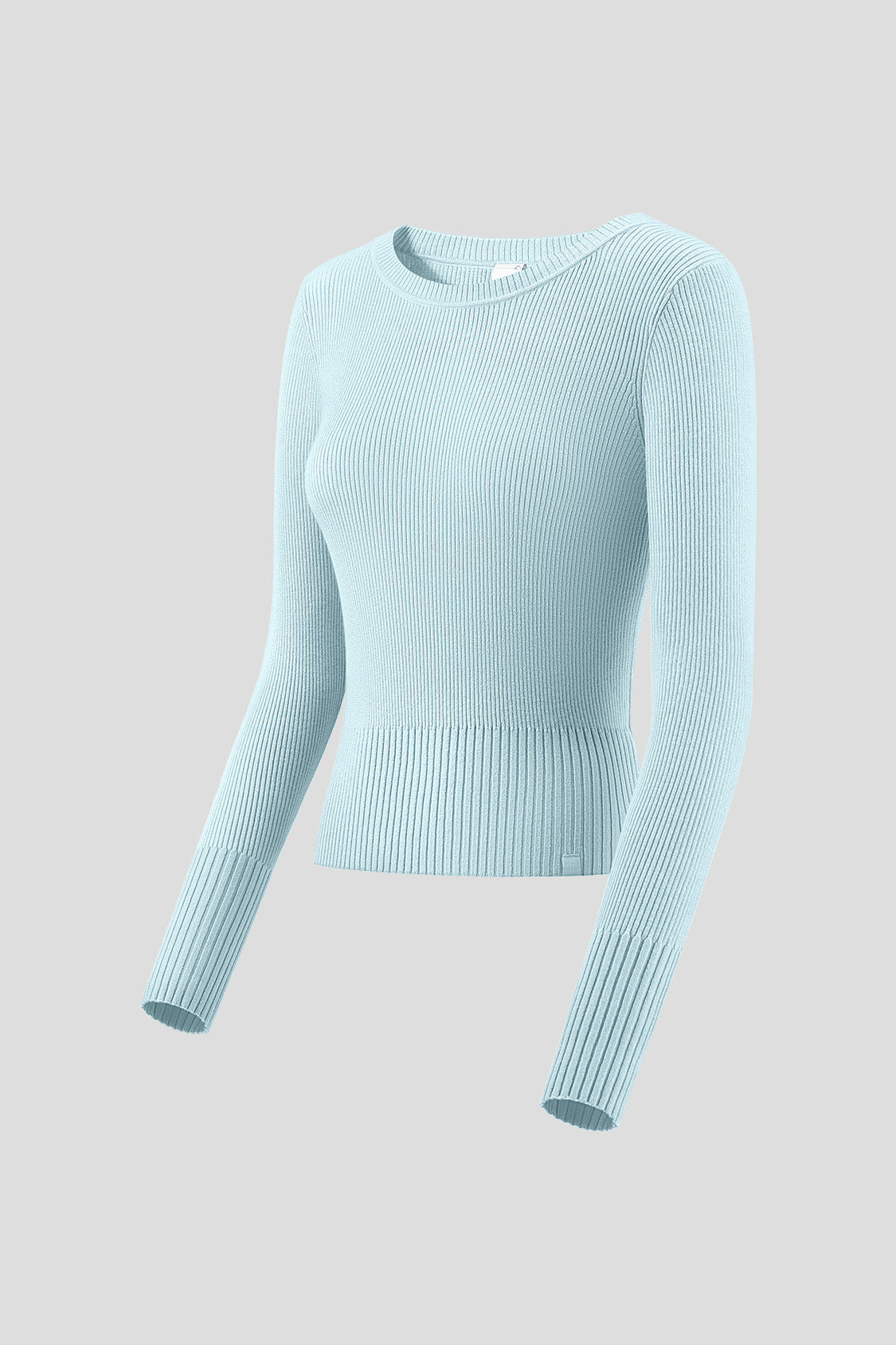 women's short-length tech wool long-sleeve sweater #color_sky blue