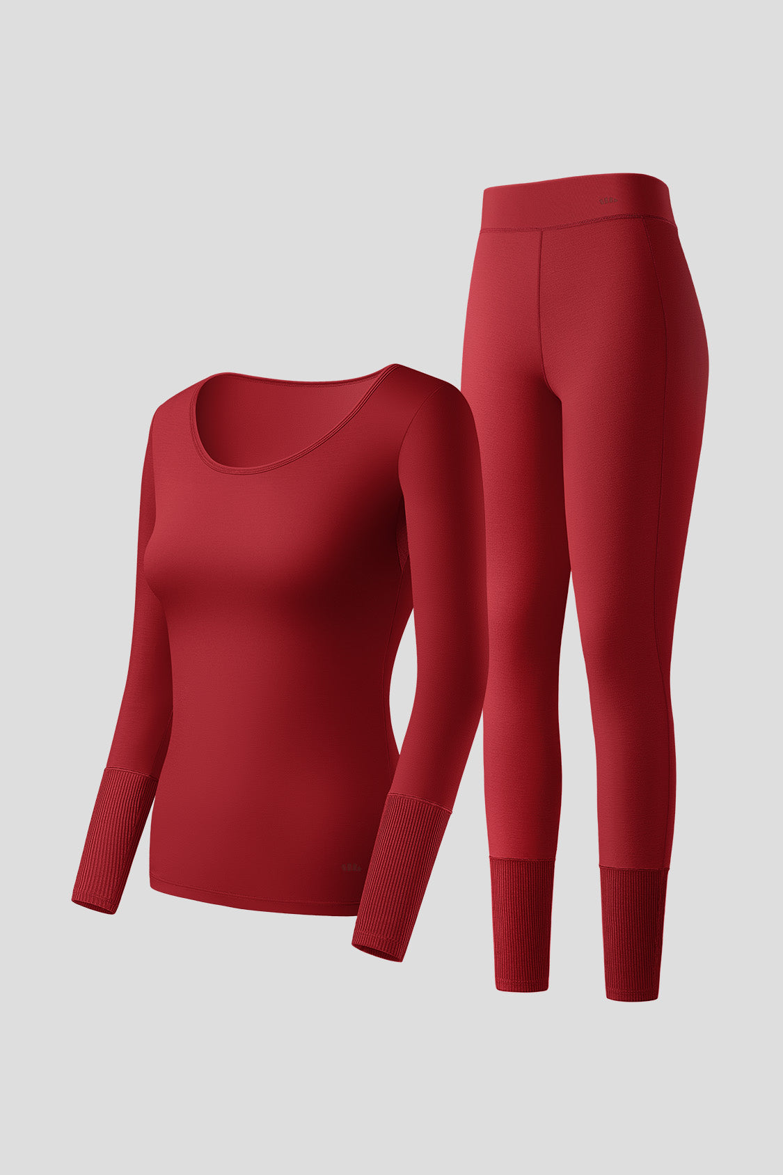 women's skin-sensitive low-key warm underwear set #color_flame rouge