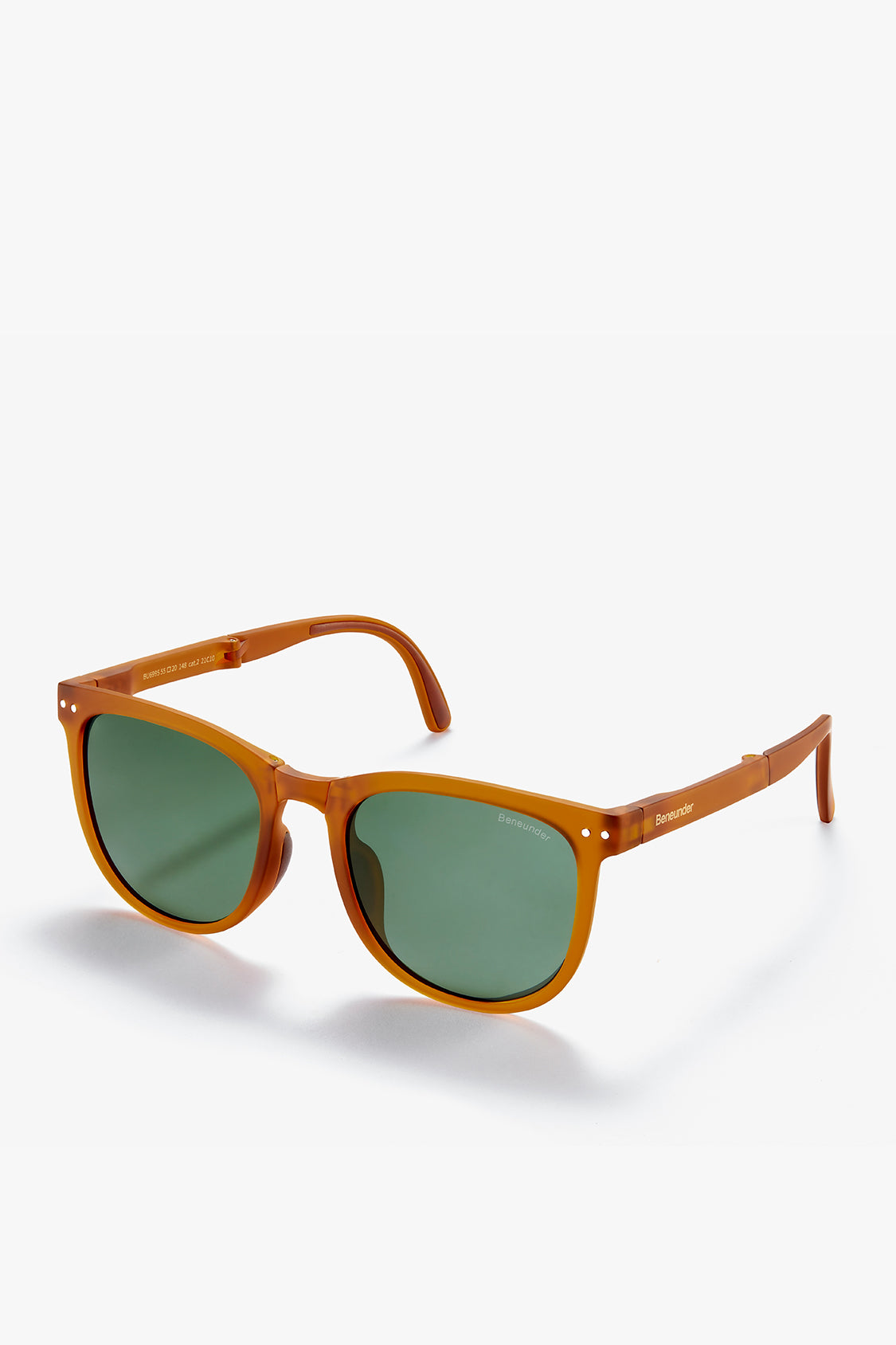beneunder men's dawn polarized folding sunglasses shades #color_brown/green